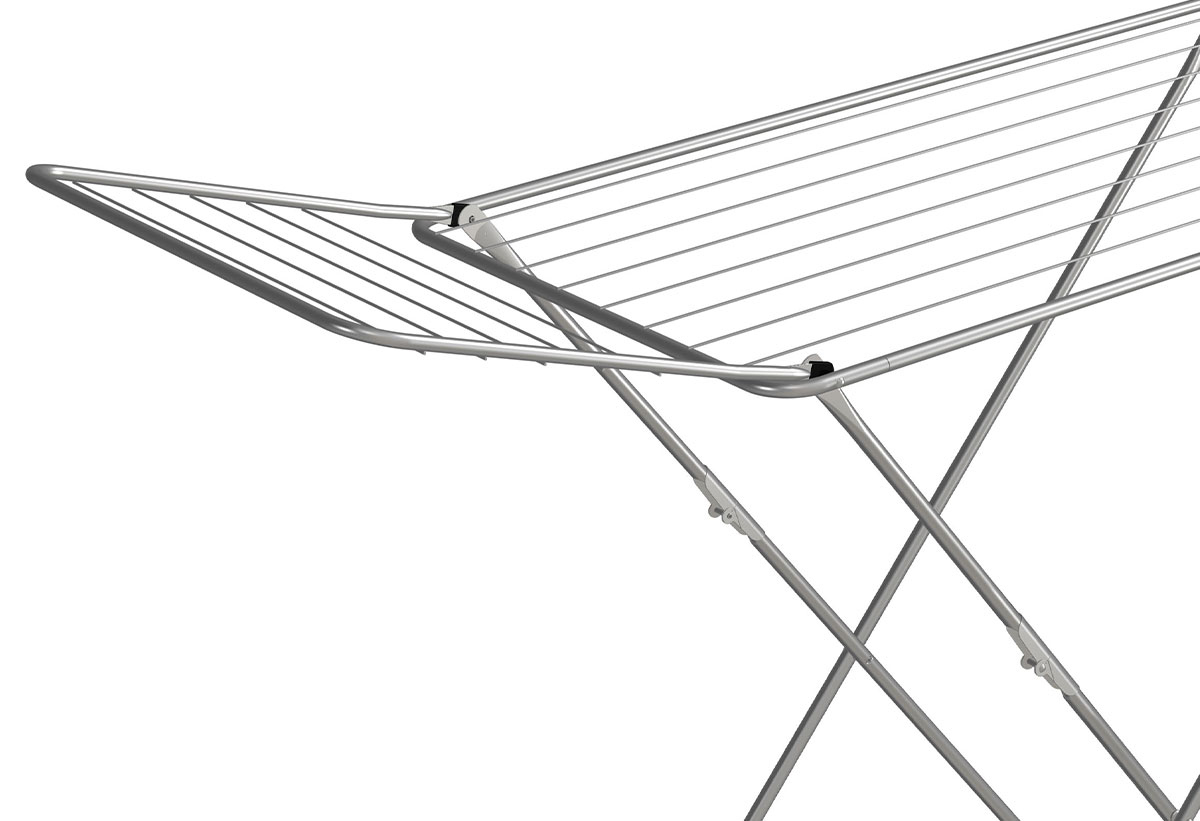 Κοντινή λήψη στο πτυσσόμενο μέρος της απλώστρας.